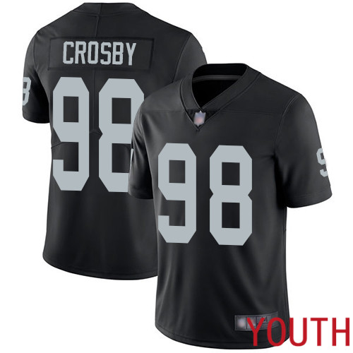 Oakland Raiders Limited Black Youth Maxx Crosby Home Jersey NFL Football #98 Vapor Untouchable Jersey->youth nfl jersey->Youth Jersey